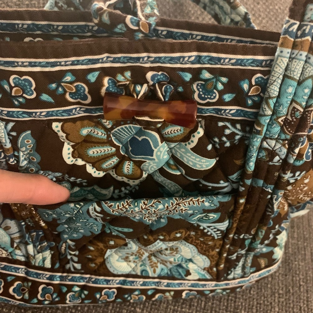 Vera Bradley Blue and Brown Floral Shoulder Bag